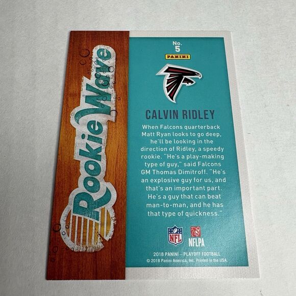 2018 Panini Playoff Rookie Wave #5 Calvin Ridley Atlanta Falcons Titans RC Card - Picture 4 of 6
